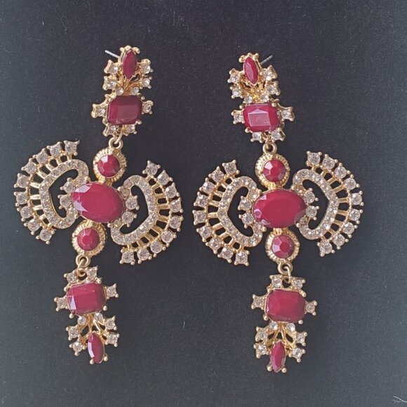 Flat Cut Garnet & Natural Split Pearl Earrings.🌴 - Picture 6 of 6